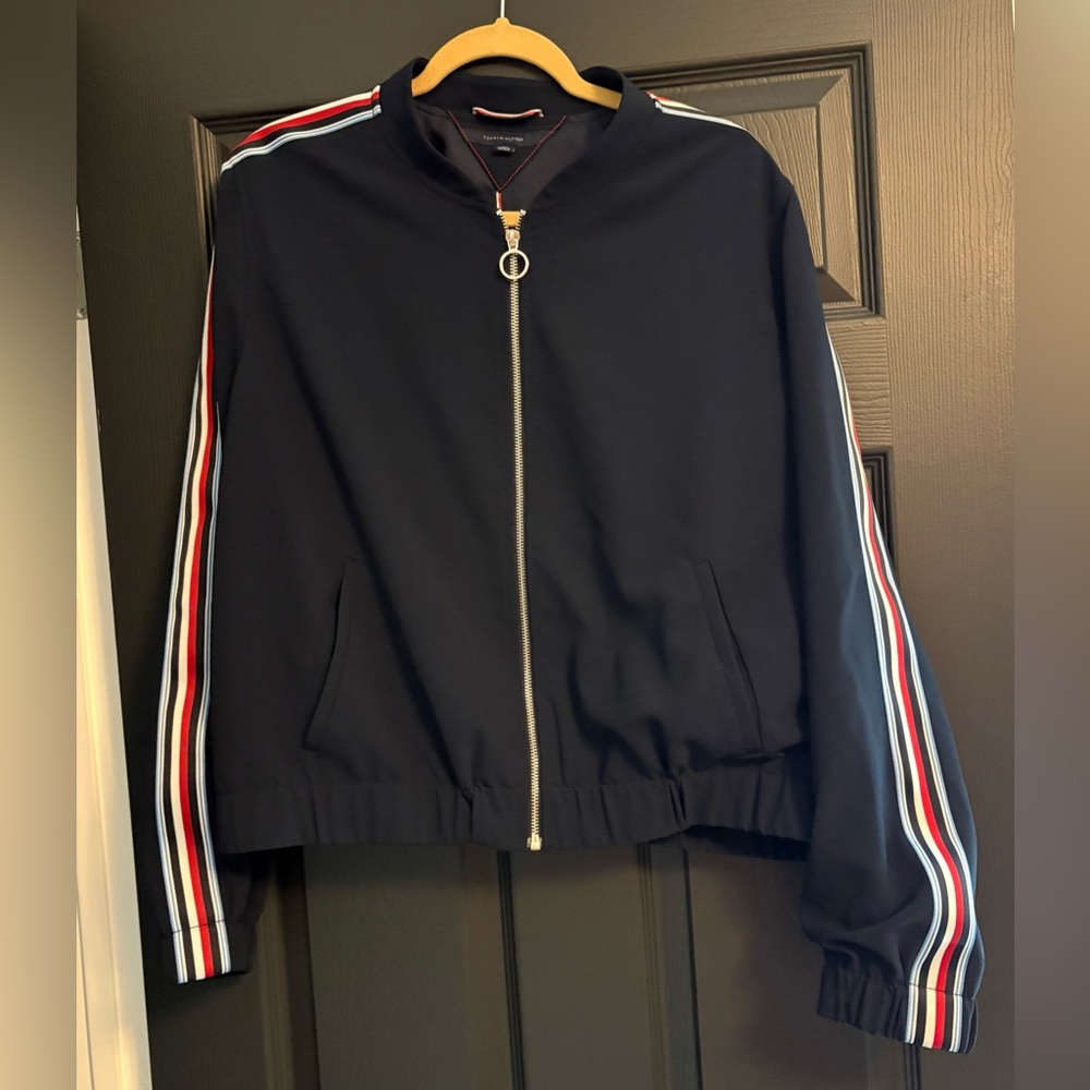 Tommy Hilfiger Navy Jacket with Red and White Accents
